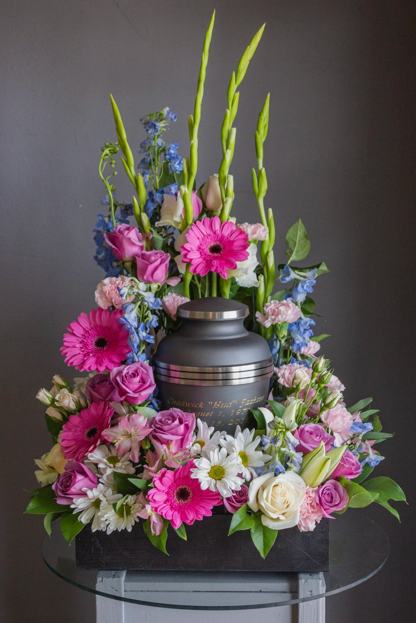 Sympathy Fresh Floral Urn Wreath Arrangement