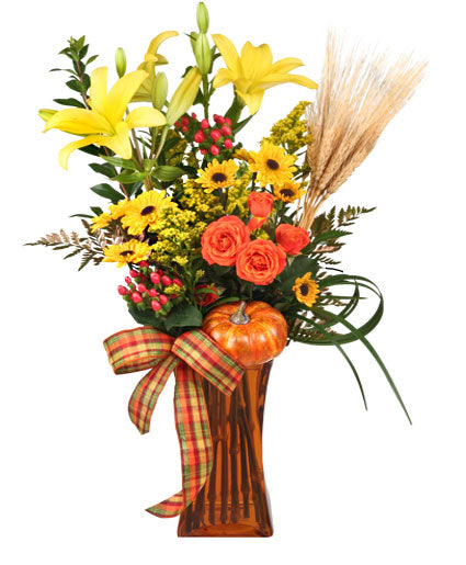 Fall Themed Arrangement in Vase