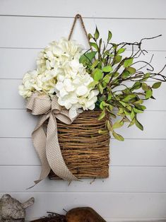 Hanging Fresh Flower Door or Wall Basket